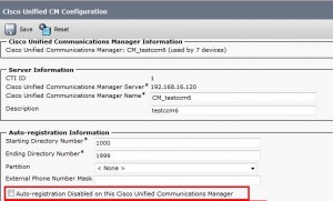 CUCM自动注册配置