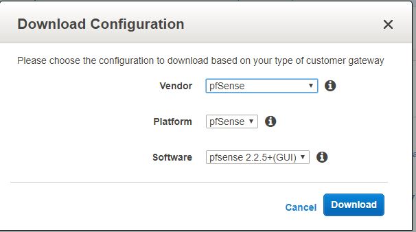 Download VPN connection configuration