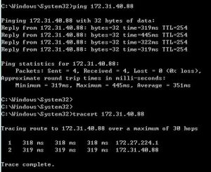 Ping and Tracert from VPN Client to Server in Private Subnet