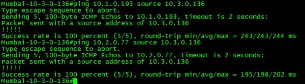 ping from R3 to R1 and R2